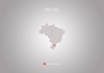 Mapa do Brasil, Estado de Santa Catarina