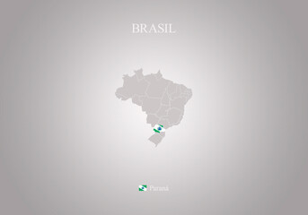 Mapa do Brasil, Estado do Estado do Paraná.