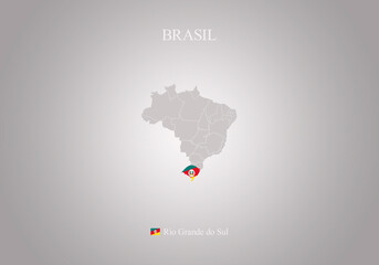 Mapa do Brasil, Estado do Rio Grande do Sul