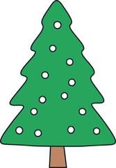 Christmas tree icon vector illustration. Simple pine silhouette stylized design element