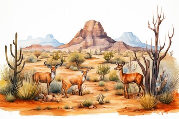 Desert Animals Set - obrazy, fototapety, plakaty