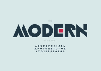 Vector of stylized modern font and alphabet