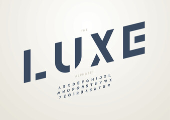 Vector of stylized modern font and alphabet
