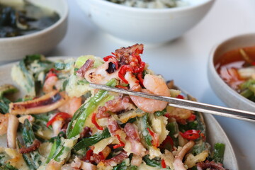 Korea Seafood and Green Onion Pancake