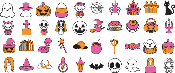 The theme of this icon set is Halloween.