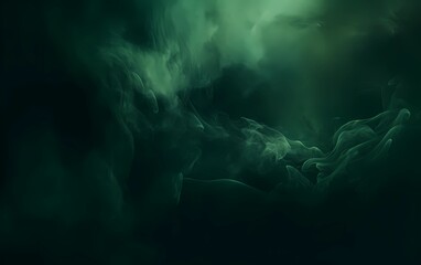 Dark green smoke abstract background