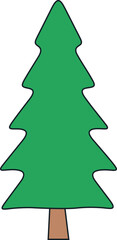 Naklejka na ściany i meble Christmas tree icon vector illustration. Simple pine silhouette stylized design element