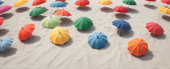 Fototapeta na wymiar umbrellas on the beach
