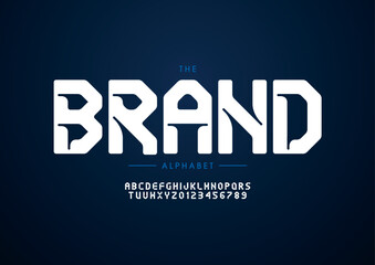 Vector of stylized modern font and alphabet