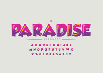 Vector of stylized modern font and alphabet