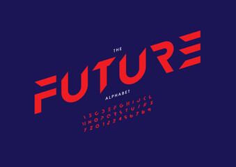 Vector of stylized modern font and alphabet
