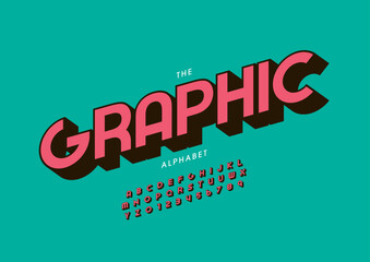 Vector of stylized modern font and alphabet