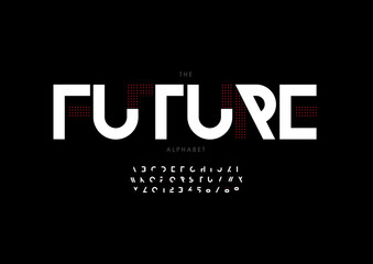 Vector of stylized modern font and alphabet