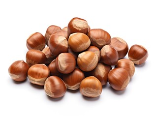Obraz premium Hazelnuts isolated isolated on white background