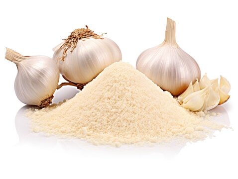 Granulated garlic isolated on white background
