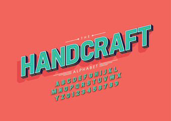 Vector of stylized modern font and alphabet