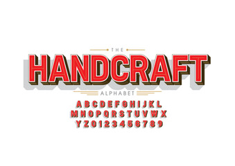 Vector of stylized modern font and alphabet