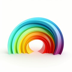 Fototapeta premium AI generated illustration of a vibrant, colorful round shape on a white background
