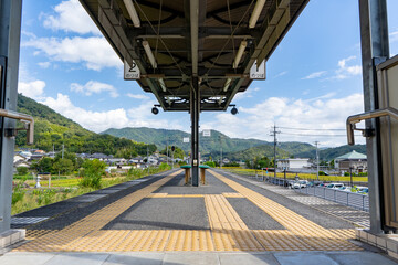 Fototapeta na wymiar 矢掛駅の風景（岡山県矢掛町）