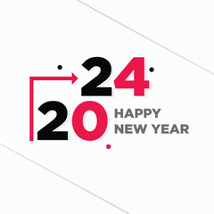 happy new year 2024. number design vector for happy new year, Greeting Card, celebration 2024 year