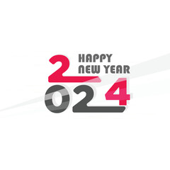 happy new year 2024. number design vector for happy new year, Greeting Card, celebration 2024 year