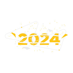 happy new year 2024. number design vector for happy new year, Greeting Card, celebration 2024 year