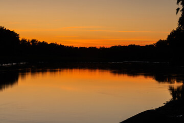 sunset over the lake