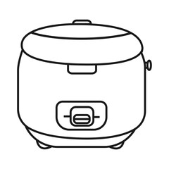 Rice Cooker Vector outline design. Simple illustration design.