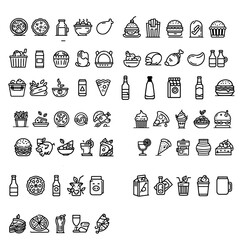 food and drink icons set