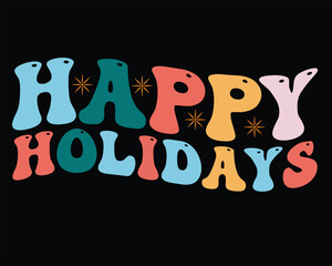 Obraz premium Happy Holidays typography t shirt design