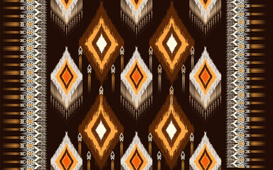 Ikat geometric folklore ornament. Tribal ethnic vector texture. Seamless striped pattern in Aztec style. Figure tribal embroidery. Indian, Scandinavian, Gyp sy, Mexican, folk pattern.ikat pattern.