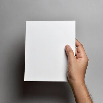 hand holding blank paper. AI Generated Images