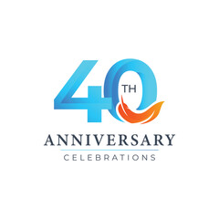 40 10 Th Anniversary Celebration Vector Template Design Illustration
