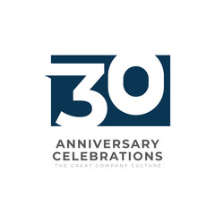 30 Th Anniversary Celebration Vector Template Design Illustration