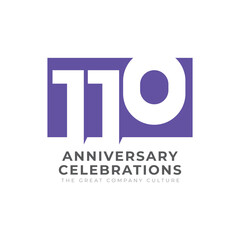 110 Th Anniversary Celebration Vector Template Design Illustration