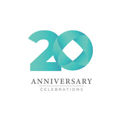 20 Th Anniversary Celebration Vector Template Design Illustration