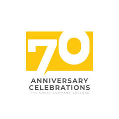 70 Th Anniversary Celebration Vector Template Design Illustration