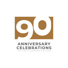 90 Th Anniversary Celebration Vector Template Design Illustration