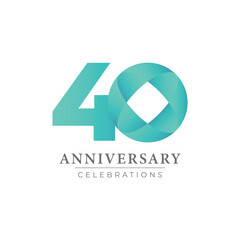 40 Th Anniversary Celebration Vector Template Design Illustration