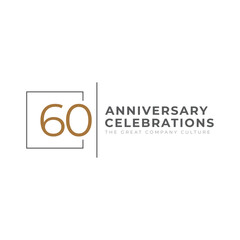 60 Th Anniversary Celebration Vector Template Design Illustration