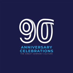 90 Th Anniversary Celebration Vector Template Design Illustration