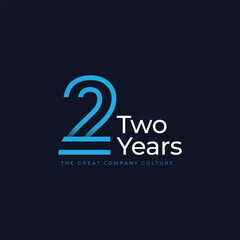 2 Years Anniversary Celebration Vector Template Design Illustration