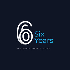 6 Years Anniversary Celebration Vector Template Design Illustration