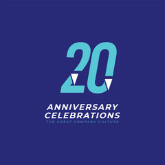 20 Th Anniversary Celebration Vector Template Design Illustration