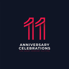 11 Years Anniversary Celebration Vector Template Design Illustration © Tobrono