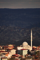 Arial View of Istanbul Asian Side Urban building blocks