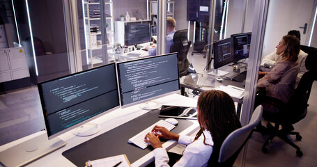 Software Programmer Or Coder Woman - obrazy, fototapety, plakaty