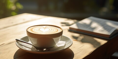 Cappuccino with foam on the table