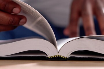 Black American man studying Bible