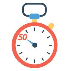 Countdown Timer in 50 Minutes or Second, Stopwatch Icon